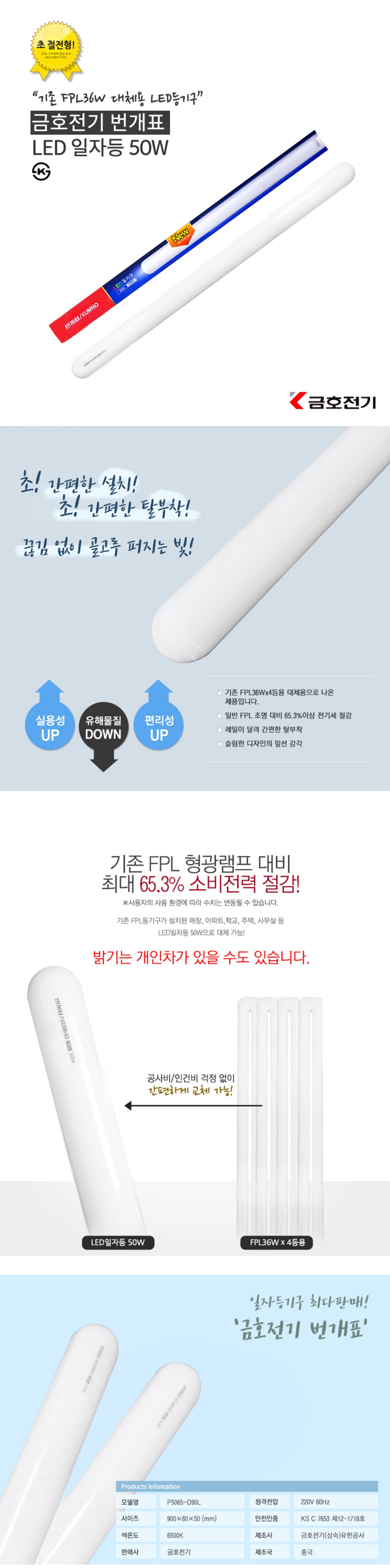 LED 일자등 50W